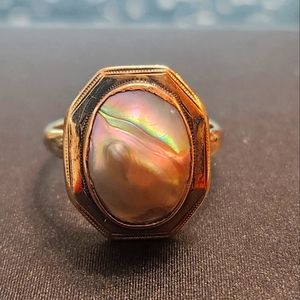 Antique Victorian 10K Ring Abalone